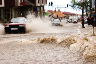 Image of car in flood water