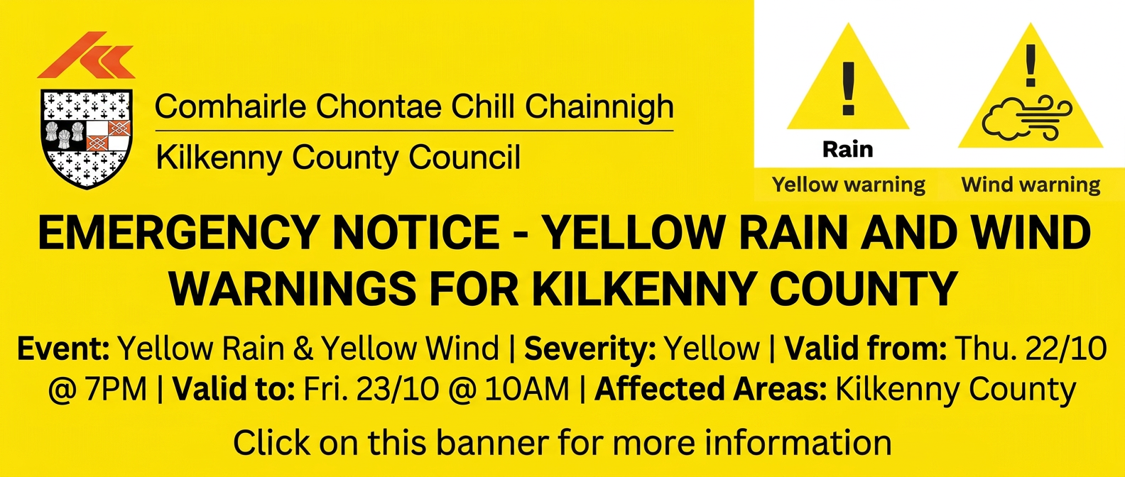 Yellow wind and rain warning