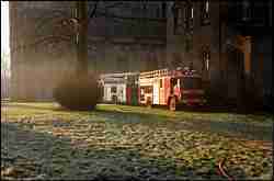 CBS Biology Lab, Fire Engine in St Mary's Cathedral Carpark