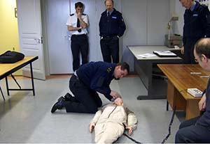 Garda Victor Isdell performing the scene assessment