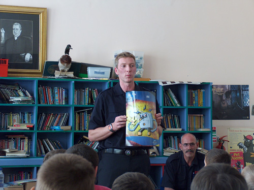 Fire Officer Ger Griffen adresses the class