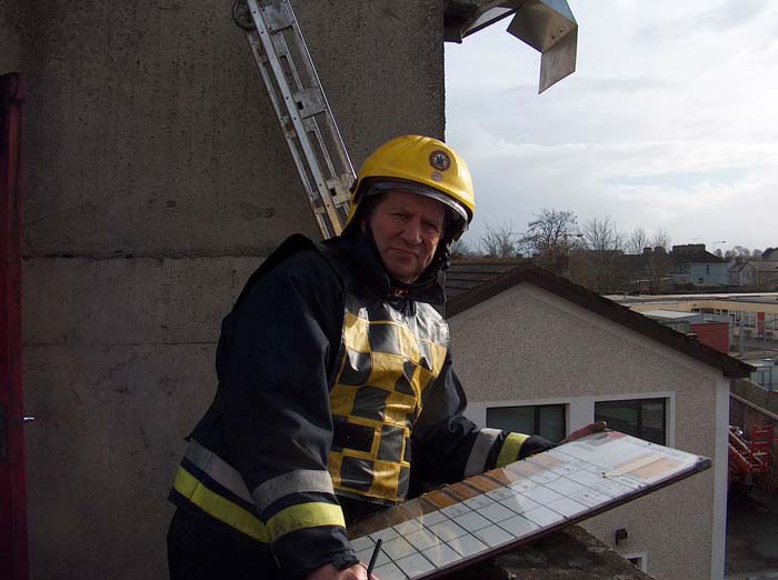 Firefighter Phil Doyle manning the BAECO entry control point