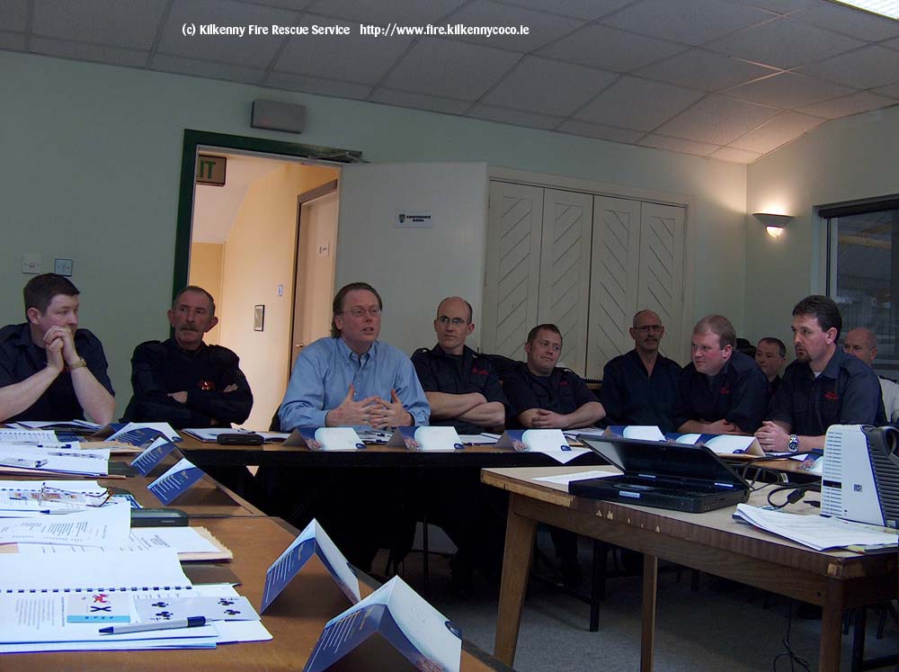 Extrernal Trainer Mr Phil Kildea speaks to the Group