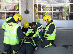 Fire Crews work on a patient on the First Aid Course Kilkenny